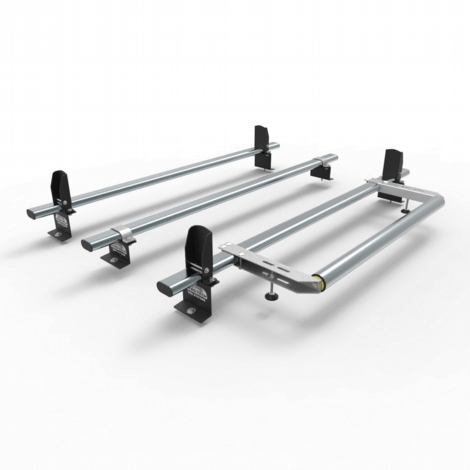 Volkswagen Caddy Aero-Tech 3 bar roof rack system with load stops and rear roller (AT72LS+A30)