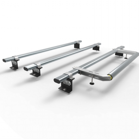 Volkswagen Caddy Aero-Tech 3 bar roof rack system with rear roller (AT72+A30)