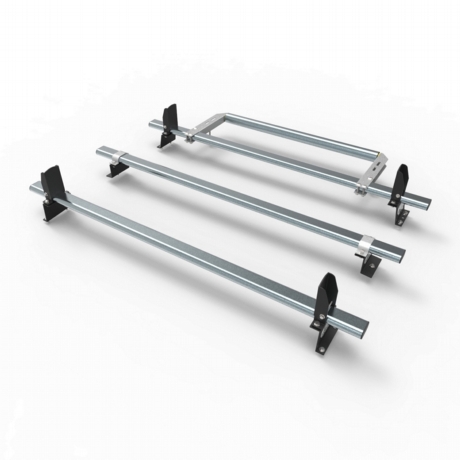 Fiat Doblo L1 Aero-Tech 3 bar roof rack - load stops - rear roller 2010 onwards model (AT502LS+A30)